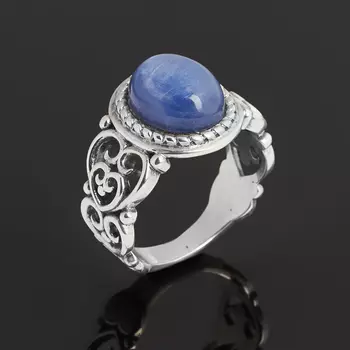 Кольцо кианит синий (серебро 925 пр. родир. бел.) размер 16