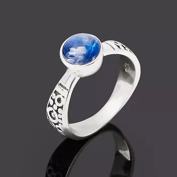 Кольцо кианит синий (серебро 925 пр. оксидир.) размер 17