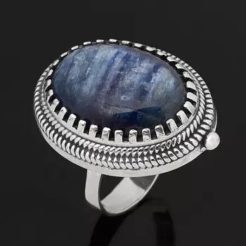 Кольцо кианит синий (серебро 925 пр. оксидир.) размер 17