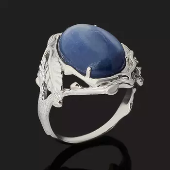 Кольцо кианит синий (серебро 925 пр. родир. бел.) размер 17