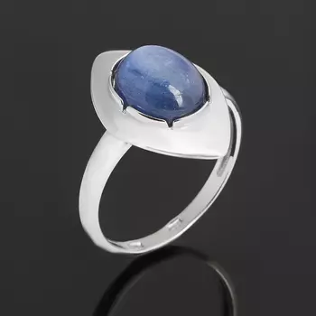 Кольцо кианит синий (серебро 925 пр. родир. бел.) размер 17,5