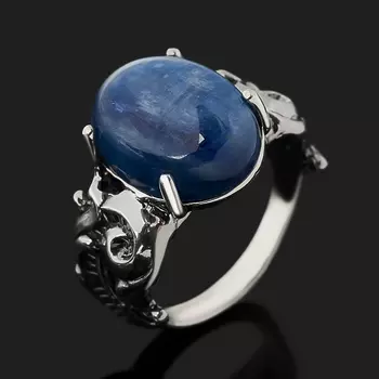 Кольцо кианит синий (серебро 925 пр. оксидир.) размер 18,5