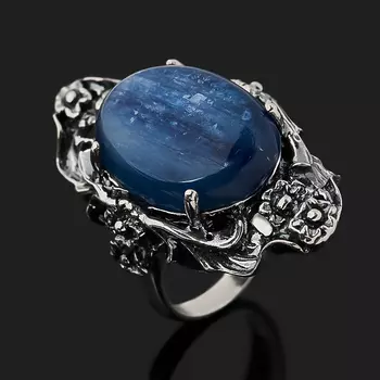 Кольцо кианит синий (серебро 925 пр. оксидир.) размер 18