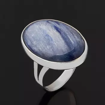 Кольцо кианит синий (серебро 925 пр. родир. бел.) размер 18