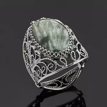 Кольцо клинохлор (серафинит) (нейзильбер) размер 18