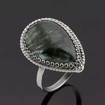 Кольцо клинохлор (серафинит) (нейзильбер) размер 18