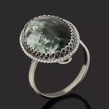 Кольцо клинохлор (серафинит) (нейзильбер) размер 17,5