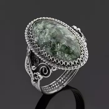 Кольцо клинохлор (серафинит) (нейзильбер) размер 18,5