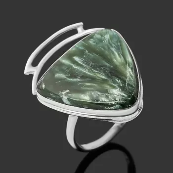 Кольцо клинохлор (серафинит) (нейзильбер) размер 17
