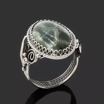 Кольцо клинохлор (серафинит) (нейзильбер) размер 17,5