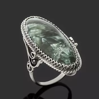 Кольцо клинохлор (серафинит) (нейзильбер) размер 17