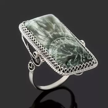 Кольцо клинохлор (серафинит) (нейзильбер) размер 18,5