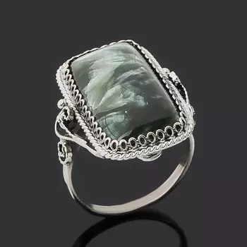 Кольцо клинохлор (серафинит) (нейзильбер) размер 19