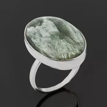 Кольцо клинохлор (серафинит) (серебро 925 пр.) размер 18
