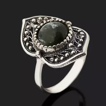 Кольцо клинохлор (серафинит) (серебро 925 пр. оксидир.) размер 18,5
