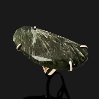 Кольцо клинохлор (серафинит) (серебро 925 пр. оксидир.) размер 18