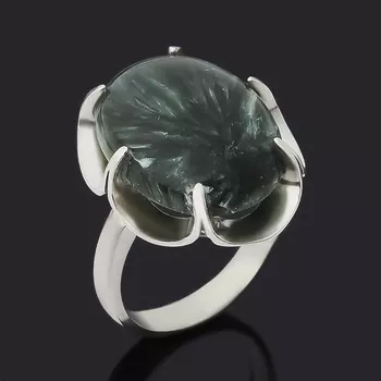 Кольцо клинохлор (серафинит) (серебро 925 пр.) размер 17,5