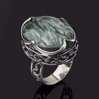 Кольцо клинохлор (серафинит) (серебро 925 пр.) размер 18