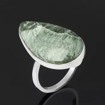 Кольцо клинохлор (серафинит) (серебро 925 пр.) размер 18,5