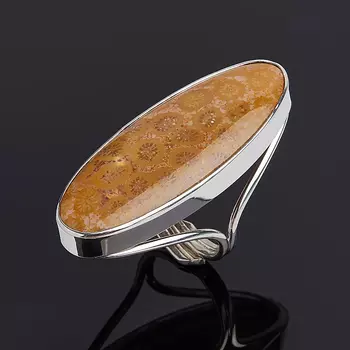 Кольцо коралл (серебро 925 пр.) (регулируемый) размер 18,5