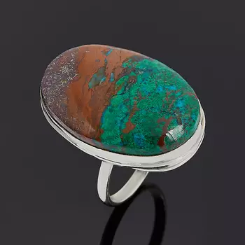 Кольцо куприт в хризоколле (нейзильбер) размер 18