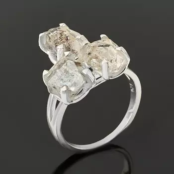 Кольцо кварц с хлоритом (серебро 925 пр.) размер 18