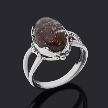 Кольцо кварц с хлоритом (серебро 925 пр. оксидир.) размер 18,5