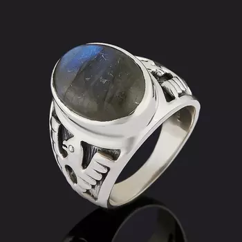 Кольцо лабрадор (серебро 925 пр. оксидир.) размер 20,5