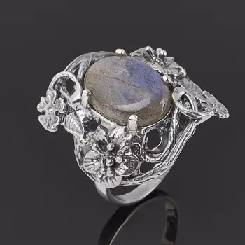 Кольцо лабрадор (серебро 925 пр. оксидир.) размер 17,5