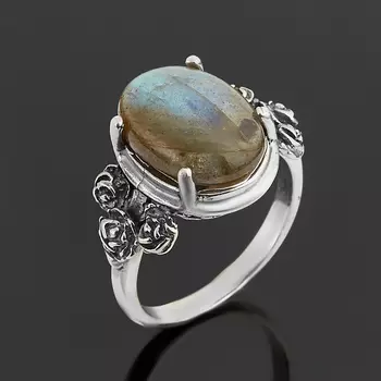 Кольцо лабрадор (серебро 925 пр. оксидир.) размер 17,5