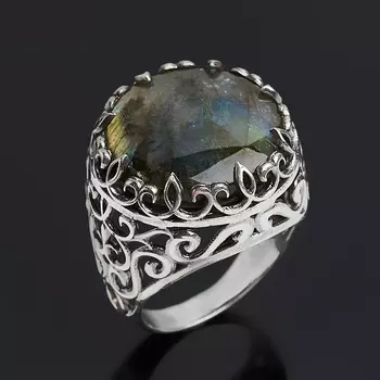 Кольцо лабрадор (серебро 925 пр. оксидир.) размер 17,5