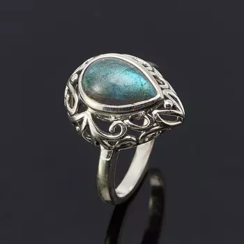Кольцо лабрадор (серебро 925 пр. оксидир.) размер 18