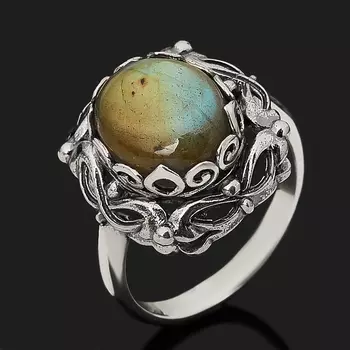 Кольцо лабрадор (серебро 925 пр. оксидир.) размер 18