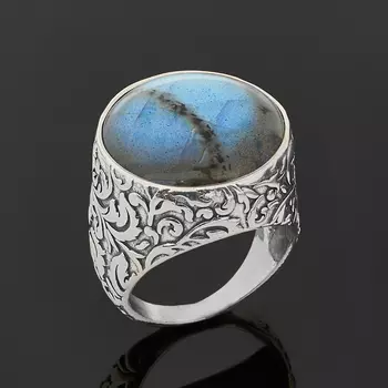 Кольцо лабрадор (серебро 925 пр. оксидир.) размер 18