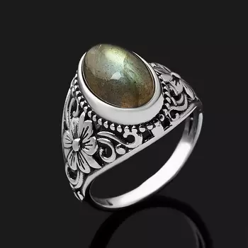 Кольцо лабрадор (серебро 925 пр. оксидир.) размер 17,5