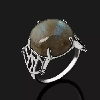 Кольцо лабрадор (серебро 925 пр. оксидир.) размер 17,5