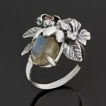 Кольцо лабрадор (серебро 925 пр. оксидир.) размер 17,5