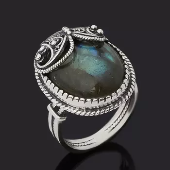 Кольцо лабрадор (серебро 925 пр. оксидир.) размер 18