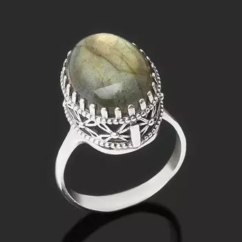 Кольцо лабрадор (серебро 925 пр. оксидир.) размер 18,5