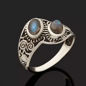 Кольцо лабрадор (серебро 925 пр. оксидир.) размер 19