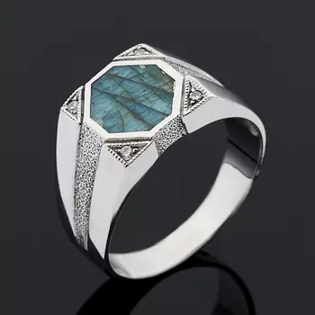 Кольцо лабрадор (серебро 925 пр.) размер 23