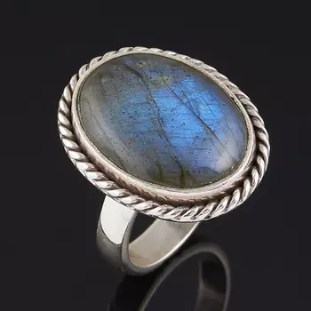 Кольцо лабрадор (серебро 925 пр.) размер 17,5 (регулируемый)