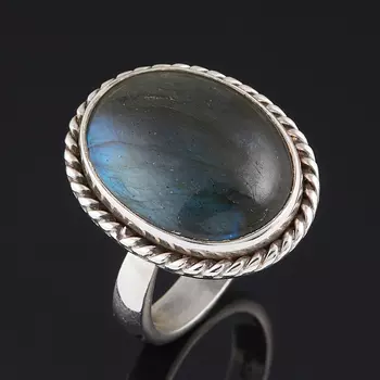 Кольцо лабрадор (серебро 925 пр.) (регулируемый) размер 18