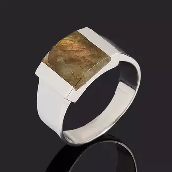 Кольцо лабрадор (серебро 925 пр. родир. бел.) размер 18