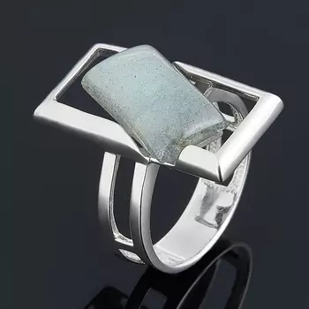 Кольцо лабрадор (серебро 925 пр. родир. бел.) размер 17