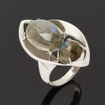Кольцо лабрадор (серебро 925 пр. родир. бел.) размер 17,5