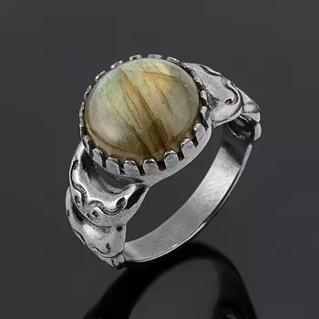 Кольцо лабрадор (серебро 925 пр. родир. черн.) размер 18,5