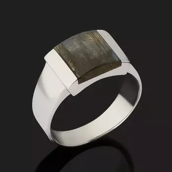 Кольцо лабрадор (серебро 925 пр. родир. бел.) размер 18,5