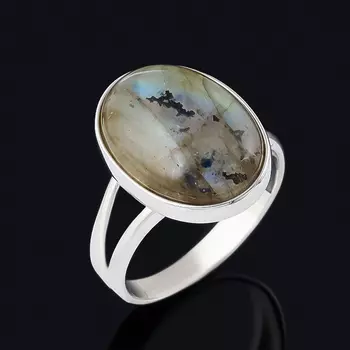 Кольцо лабрадор (серебро 925 пр. родир. бел.) размер 17,5