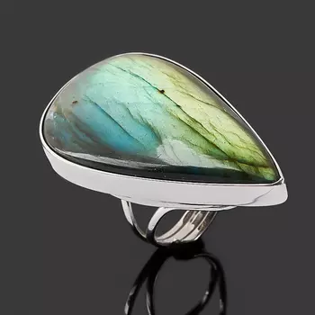 Кольцо лабрадор (серебро 925 пр. родир. бел.) (регулируемый) размер 17,5